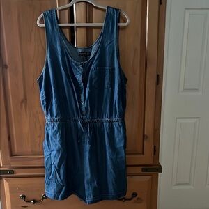 Blue Sleeveless Button-Down Romper